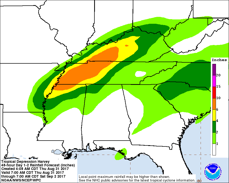 Harvey Now a Tropical Depression, Continued Flooding Expected