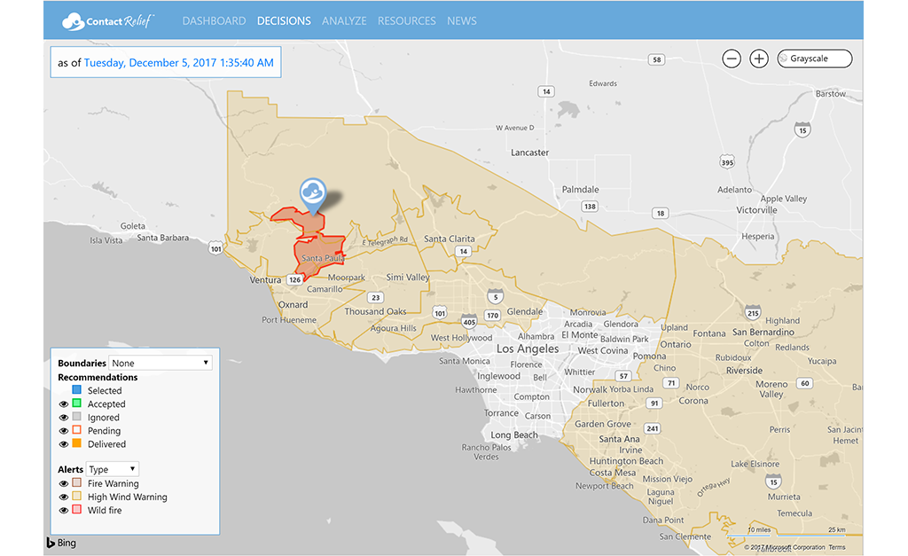 Wildfire Near Santa Paula, California