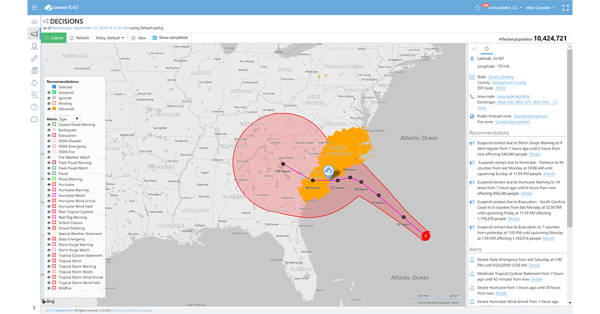 Category 4 Hurricane Florence Spins Toward the Carolinas