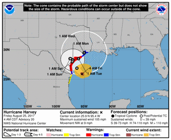 Hurricane Harvey Reaches Category 2 Strength