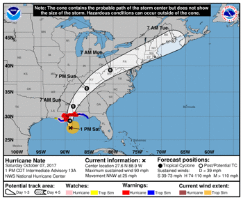 Outer Bands of Hurricane Nate Now Hitting Louisiana