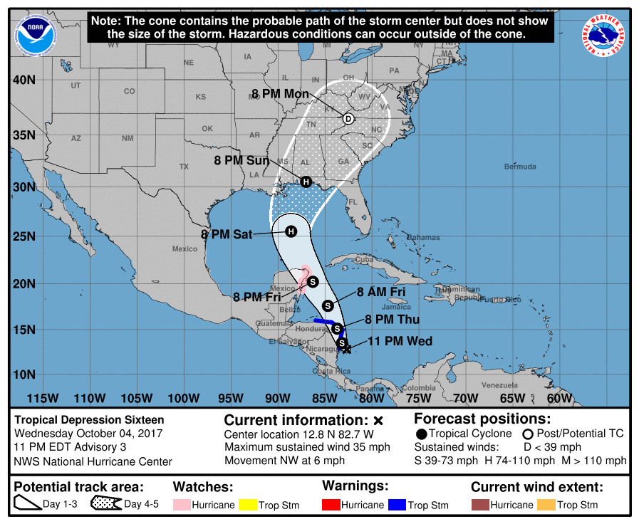 Hurricane "Nate" Expected to Strike the U.S. This Weekend