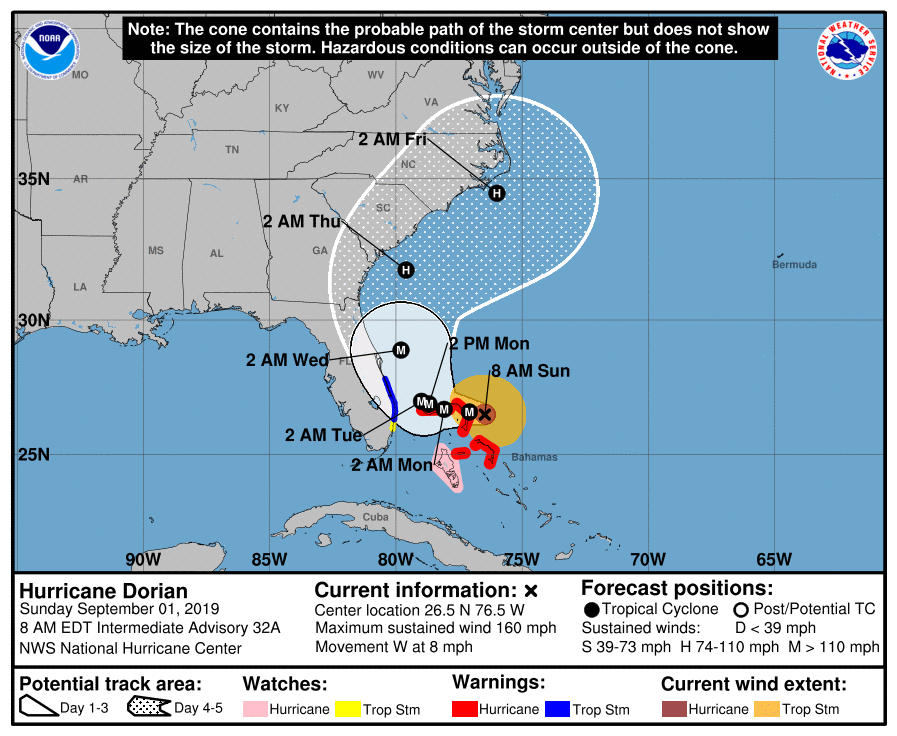 Hurricane Dorian Now A Category 5 Storm