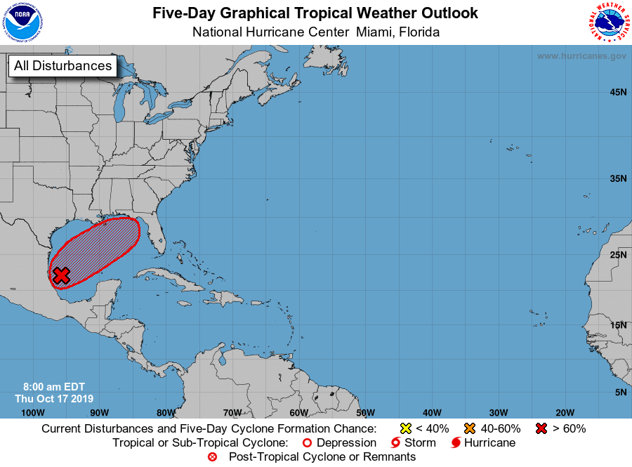 Watching Tropical Disturbance in Southwestern Gulf Of Mexico