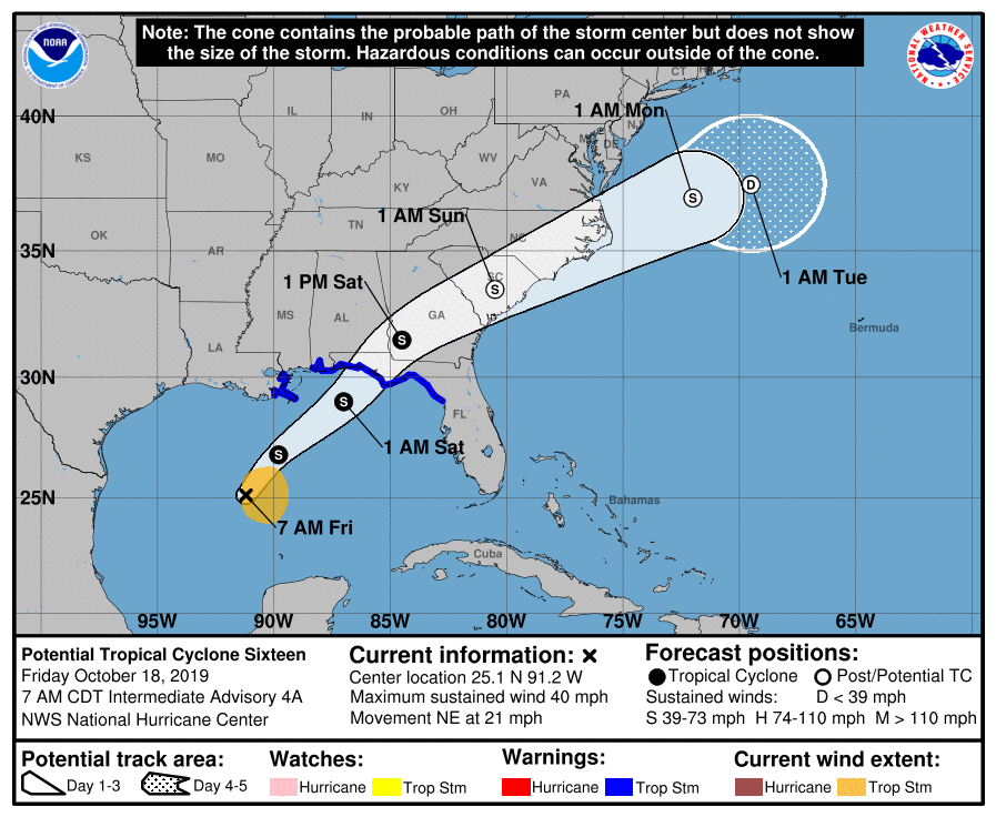 Tropical Storm Nestor to threathen the Florida Panhandle on Saturday