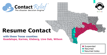 ContactRelief Recommends Resuming Contact in Some Southwestern Texas Counties