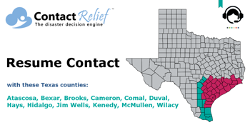 ContactRelief Recommends Resuming Contact With Certain Texas Counties Unaffected by Hurricane Harvey