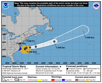 Hurricane Maria still affecting coastal North Carolina