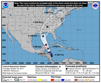 Hurricane "Nate" Threatens Central Gulf Coast By Sunday