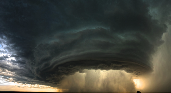 A map showing the <strong>Figure 4.</strong> A rotating mesocyclone or wall-cloud associated with a supercell thunderstorm. (courtesy:  Reddit)