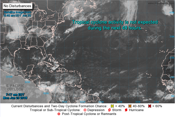 Figure 3: Current tropical activity in the Atlantic Ocean (Courtesy: National Hurricane Center).